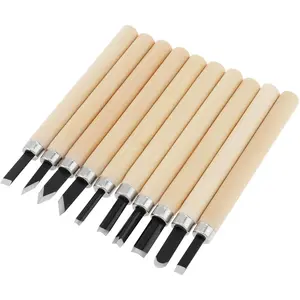 10pcs Professional Wood Carving Chisel Set - Carbon Steel Woodworking Chisels with Power Grip, Perfect for DIY Carving and Woodworking Projects