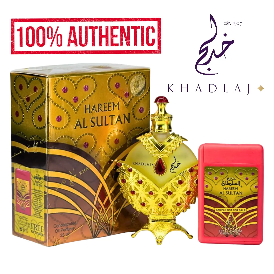 Khadlaj | Hareem Al Sultan | Women's Fragrance | .70 OZ - 1.1 OZ | Eau De Parfum - Concentrated Oil | Bergamot - Tangerine & Apple