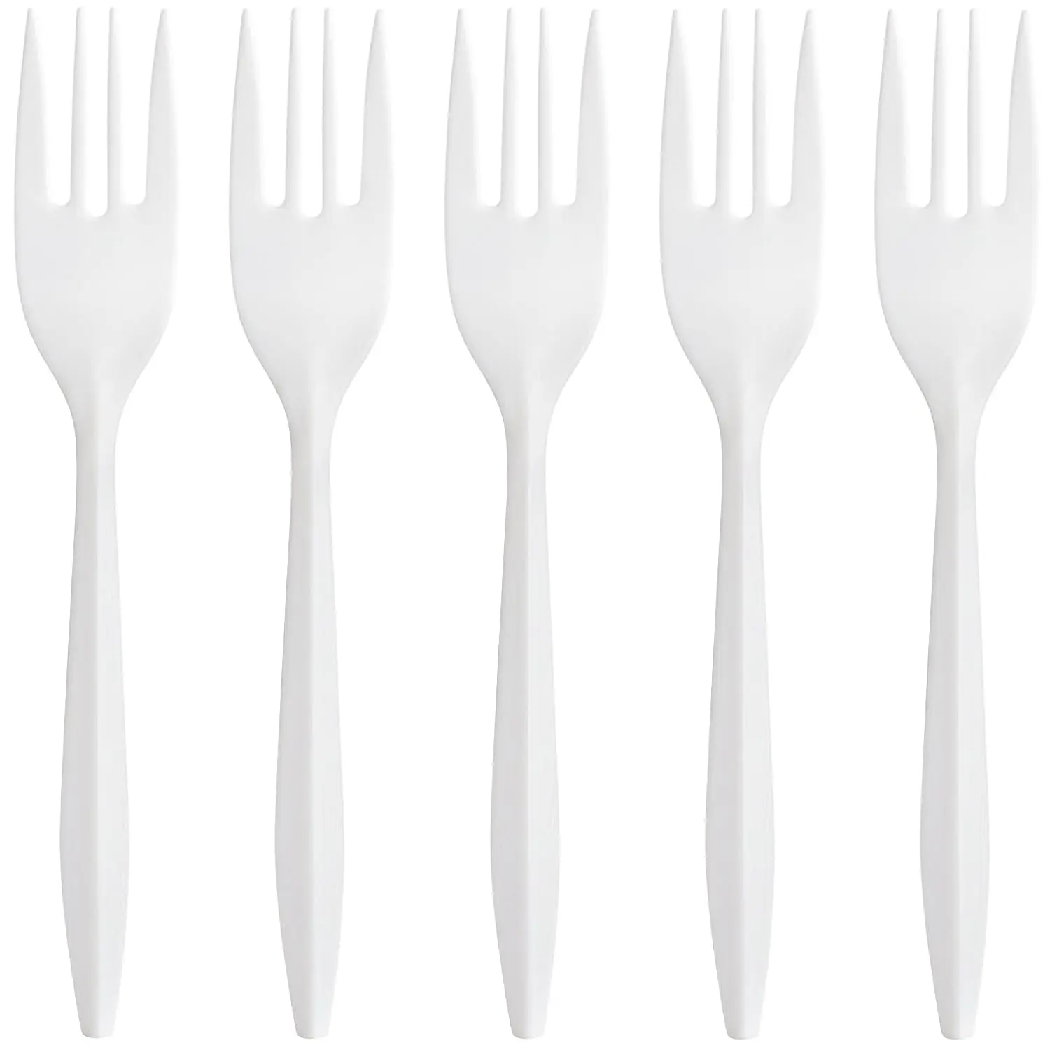 Premium White Plastic Forks Disposable, (100 Ct) Heavy Duty Forks Plastic Disposable