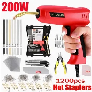 200w hot stapler car bumper fender welder gun plastic repair kit 1200plastic-welding-kit-car bumper repair kit hot stapler plastic repair kit for car dashboards motorcycles kayaks riding toys recycling bins etc
