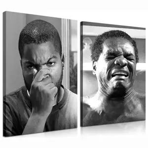 Funny Bathroom Canvas Wall Art, Set of 2 Retro Comedy Movie Posters Prints, Humorous Toilet Decorations, 12x16 Inches