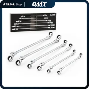 Orion Motor Tech 6-Piece Ratcheting Wrench Set, Metric 8mm - 19mm Extra Long Gear Multi-Purpose Ratchet Wrench Extra Long Ratchet Wrench Set with 72 Tooth Gear & Double Box End, 8mm 9mm 10mm 11mm 12mm 13mm 14mm 15mm 16mm 17mm 18mm 19mm, fathersdaygift