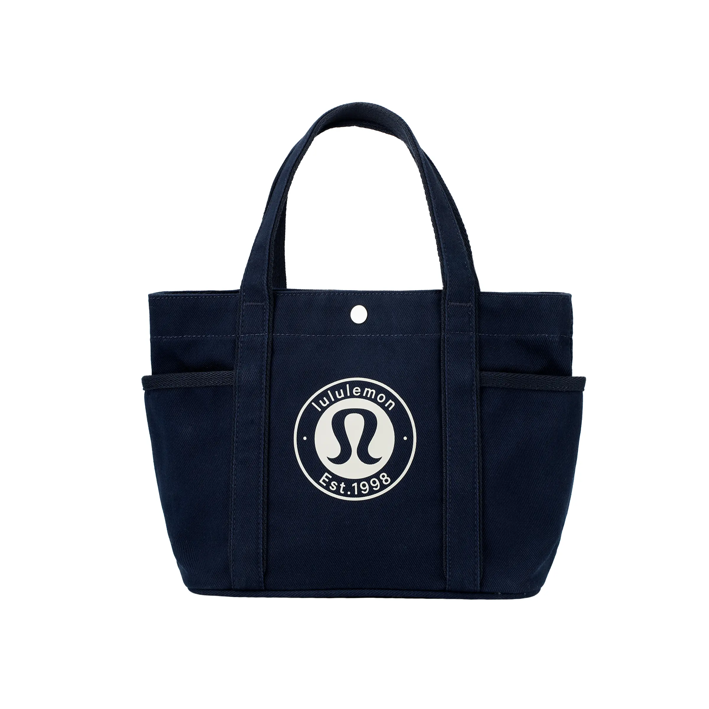 Lululemon Daily Multi 6.5L Cotton Snap Closure Tote Bag for Men and Women in Navy Blue