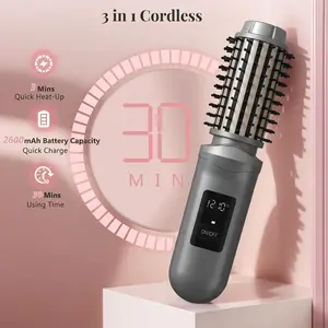 2-in-1 Cordless Hair Straightening & Curling Comb Dual Curler