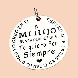 2pcs MI HIJO HIJA TE QUIERO PARA SIEMPRE Keychain Birthday Gift for Son and Daughter Spanish Poem Keychain Pendant Creo Por Espero Que