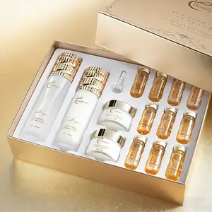 14-Piece Skincare Treatment Set Collagen Skin Care Gift Box Includes Toner Emulsion Eye Cream Moisturizer Serum for All Skin Types Daily Use