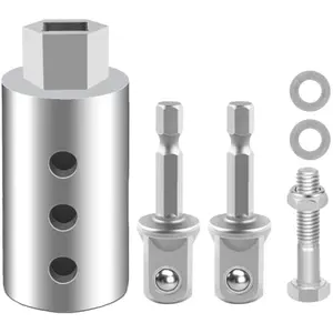 Heavy Duty Trailer Jack Drill Adapter with Cordless Drill, 1/2 to 1 Stainless Steel Socket Adapter Fits Any 1" Drive On Trailer Jack