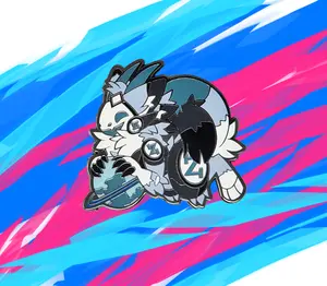 Orbit The Protogen -- 2" Enamel Pin [Glow in the Dark Edition]