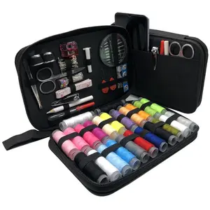 Portable Canvas Sewing Kit Set, Multi-Functional Needle Case with Storage Bag, Compact Travel Set, Quick Repair, Sewing Tool Box, Needle Crafts Kit