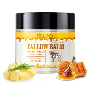 Beef Tallow Honey Balm for Skin, Beef Tallow Cream, Deeply Moisturizes and Nourishes The Face, Whipped Organic Unscented Fast Absorption Tallow Cream