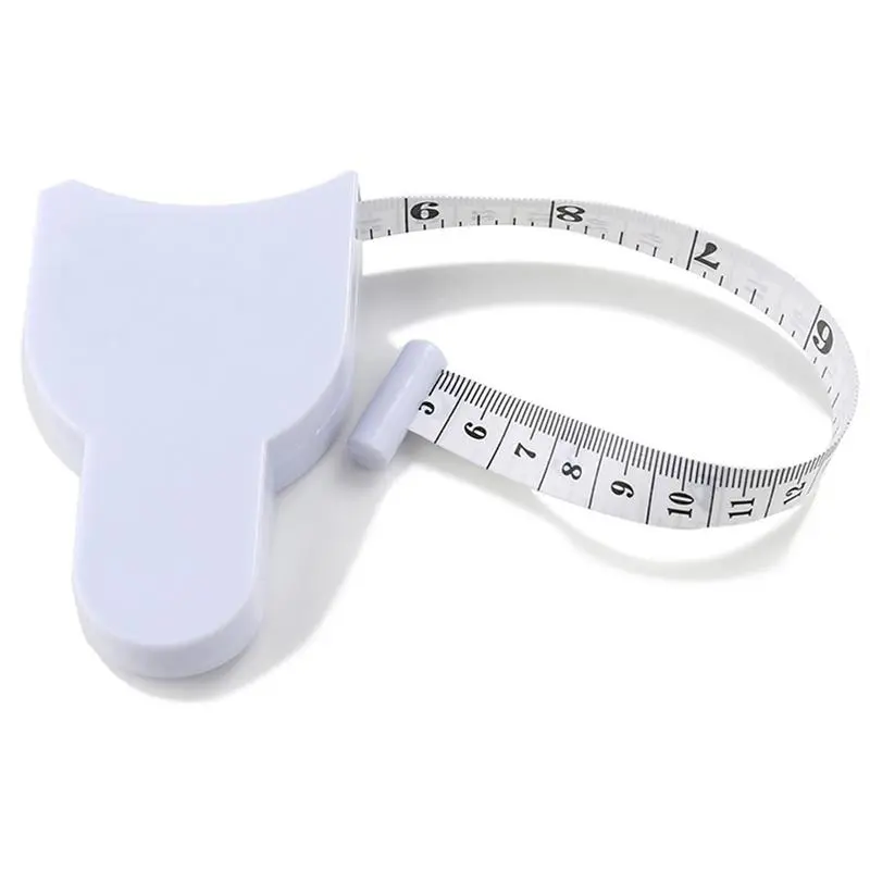 60in White Flexible Durable Clothing Measuring Tape for Sewing Accessories and Supplies - 3D Auto Lock, Dual-Sided Metric/Imperial Scale, 1-Click Retraction, Compact, Accurate for Body Measurements, All Seasons