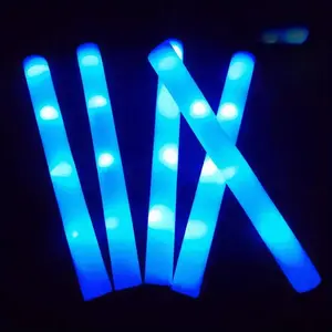 LED Foam Sticks 100-Pack Blue Color Glow Sticks with 3 Flash Modes Battery-Powered Non-Rechargeable High-Reflective Polymer for Parties Music Festivals Graduations Christmas New Year Wedding Carnival Camping Party Decoration Batteries Included