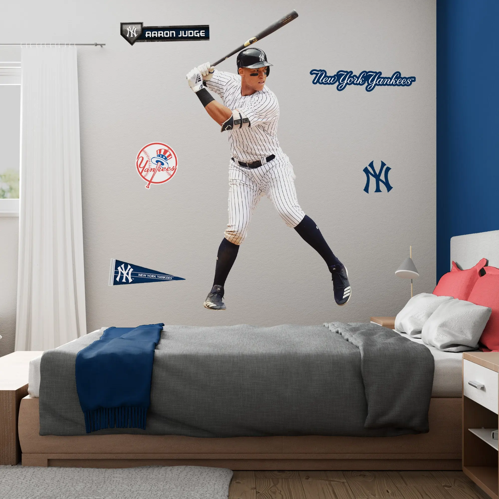 Aaron Judge RealBig Collection Official MLB New York Yankees Fan Adhesive Decor Reusable Vinyl Wall Stickers #3