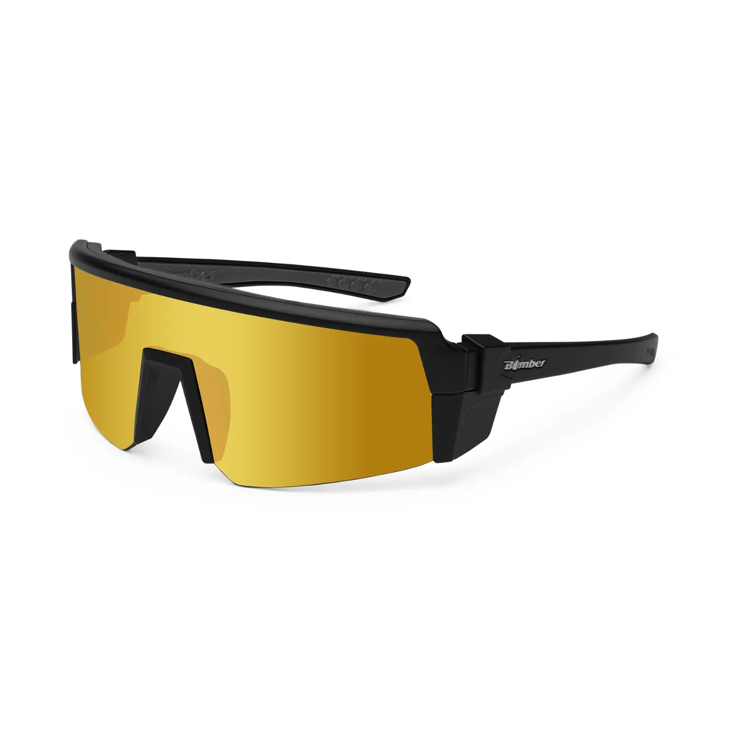Bomber Eyewear Smoke Bomb Safety Sunglasses - Men's Universal Safety Gear, Unisex Almost Rimless, ANSI Z87+ Shield Cylinder Lens, UV Protection Polarized Glasses, Lightweight Work Accessories for Job Site Outdoor Use