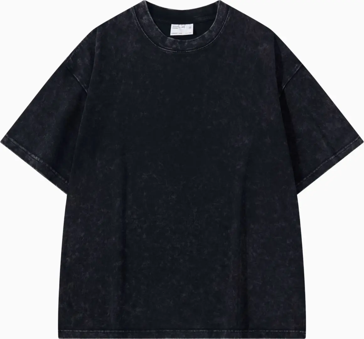 Men's NCS LoopWheel Thick Combed Cotton Crew Neck Short-Sleeve Pullover T-Shirt - 1pc, Asian Sizes (S-XXL, Smaller Than Standard), 300g Black/300g Light Green, Plain, Menswear Top for Sports & Outdoor/General Wear