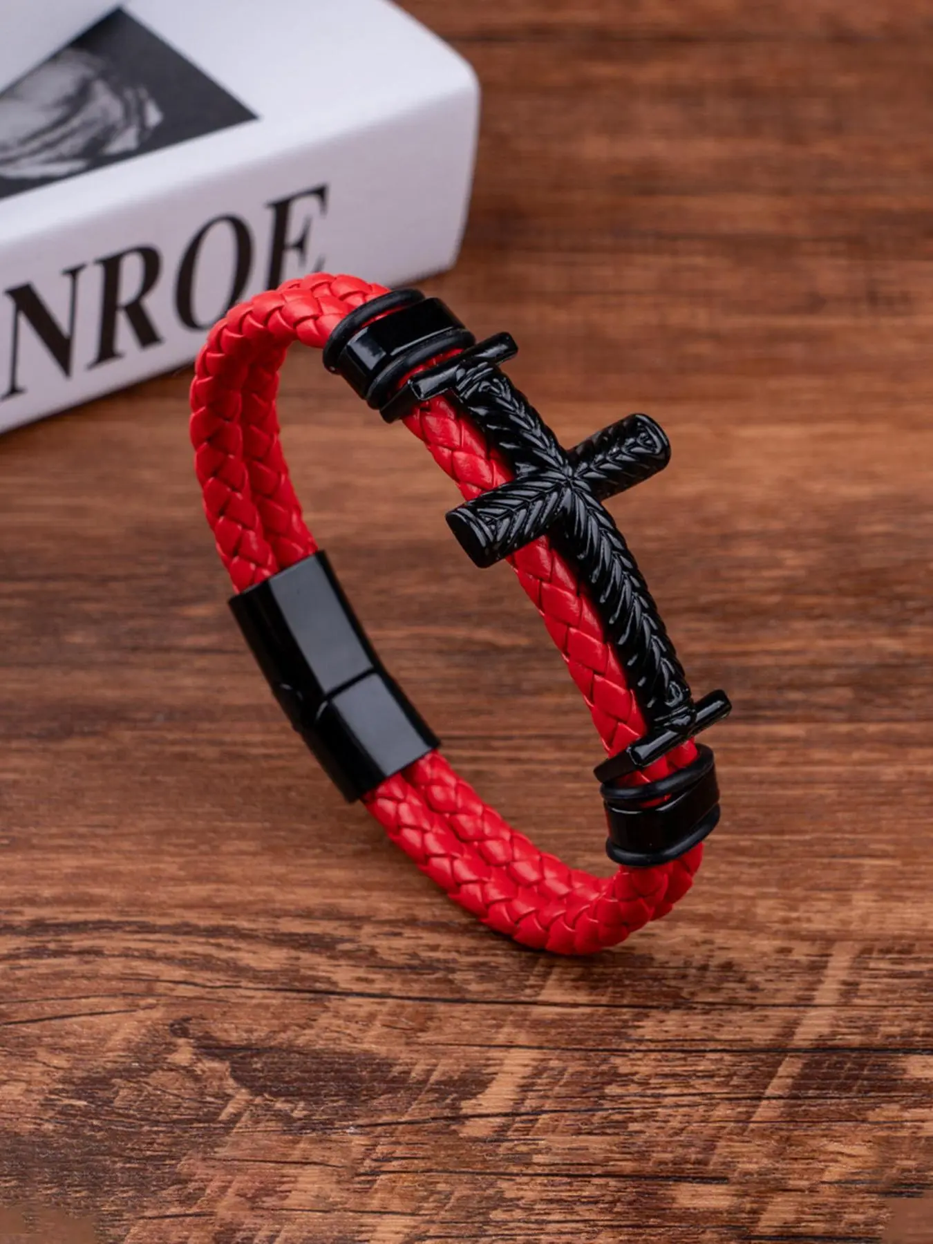 The trendy and fashionable leather cross magnetic buckle bracelet Cross Design Bangle is suitable for daily wear, vacation and dating occasions, and is also a surprising and exquisite small gift. Cross Bracelets Magnetic Bangle Jewelry