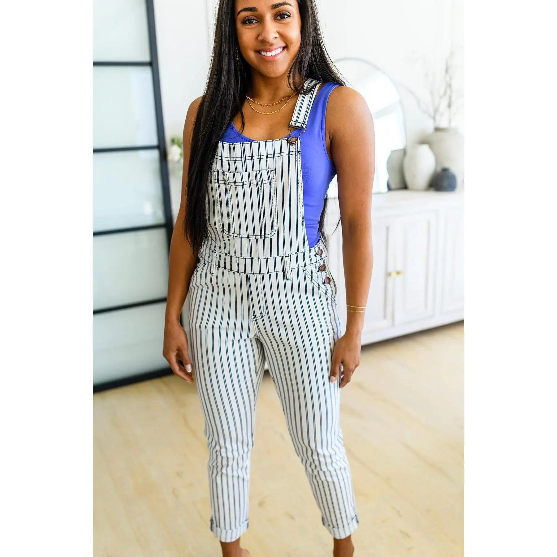 Judy Blue • Railroad Stripe Overalls