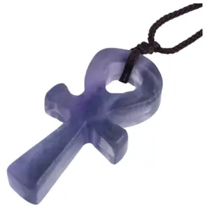 Purple Fluorite Ankh Pendant