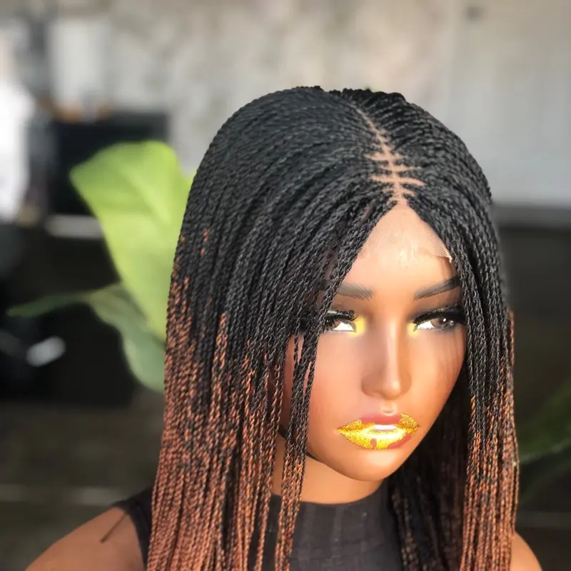 Closure glueless 1/30 micro twist wig ready to ship 12/14 inches