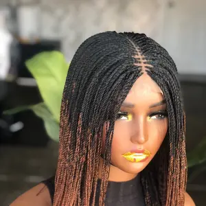 Closure glueless 1/30 micro twist wig ready to ship 12/14 inches