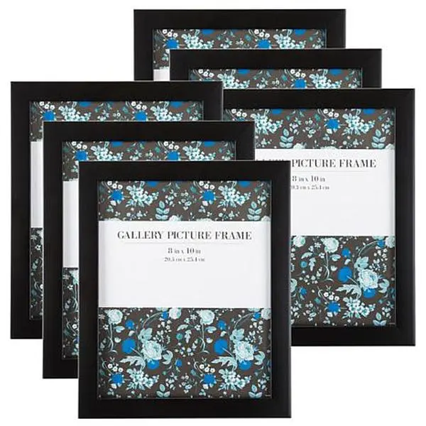 Hastings Home 8" x 10" Picture Frames 6-Pack - Black Hastings Home 8" x 10" Picture Frames 6-Pack - Black