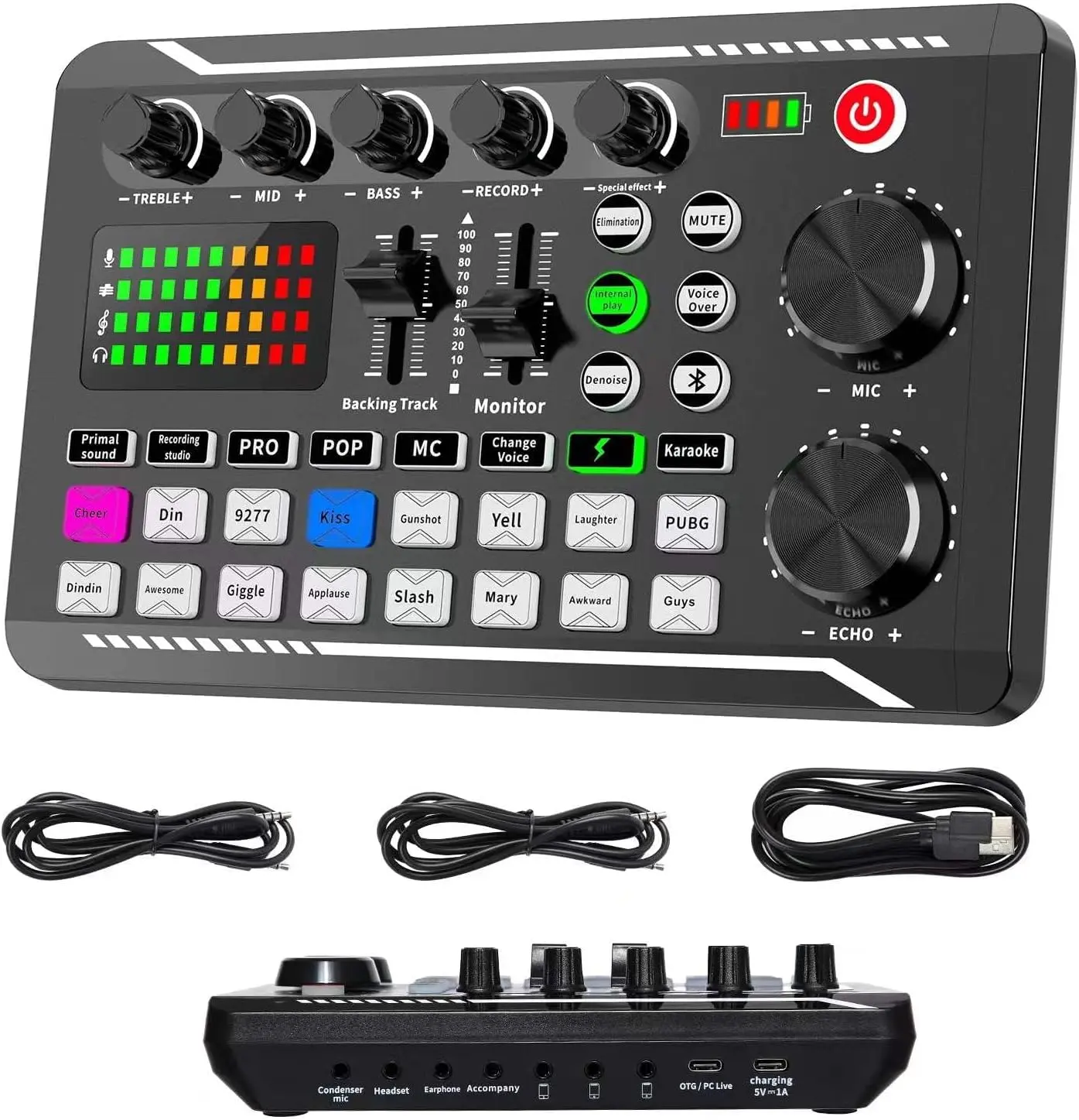 Professional Audio Mixer,  Live Sound Card and Audio Interface with DJ Mixer Effects and Voice Changer,Podcast Production Studio Equipment, Prefect for Streaming/Podcasting/Gaming