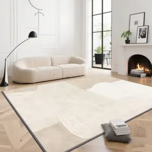 Velvet + Soft Comfortable Minimalist Style Wave Line Texture Pattern Printed Carpet, Home Decoration Carpet, Living Room Large Carpet Sofa Cushion Door Mat Coffee Table Mat Bedroom Carpet Bedside Carpet Modern Indoor Rug
