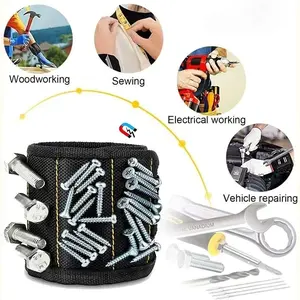 Magnetic Wrist Tool Bag, Tool Pouch, Multifunctional Tool Storage, Convenient Tool Pockets, Magnetic Wristband, Tool Organizer for Screws, Nails, Drills