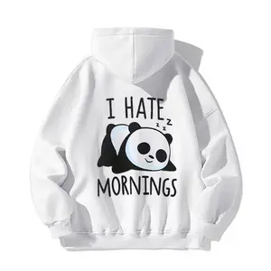 New Loose Hoodie for Women, Oversized Pullover with Drawstring Hood, Casual Knit Fabric, Perfect for Spring, Autumn, and Winter, Available in Black/White/ Gray, Machine Washable, Ideal for Everyday Outfits