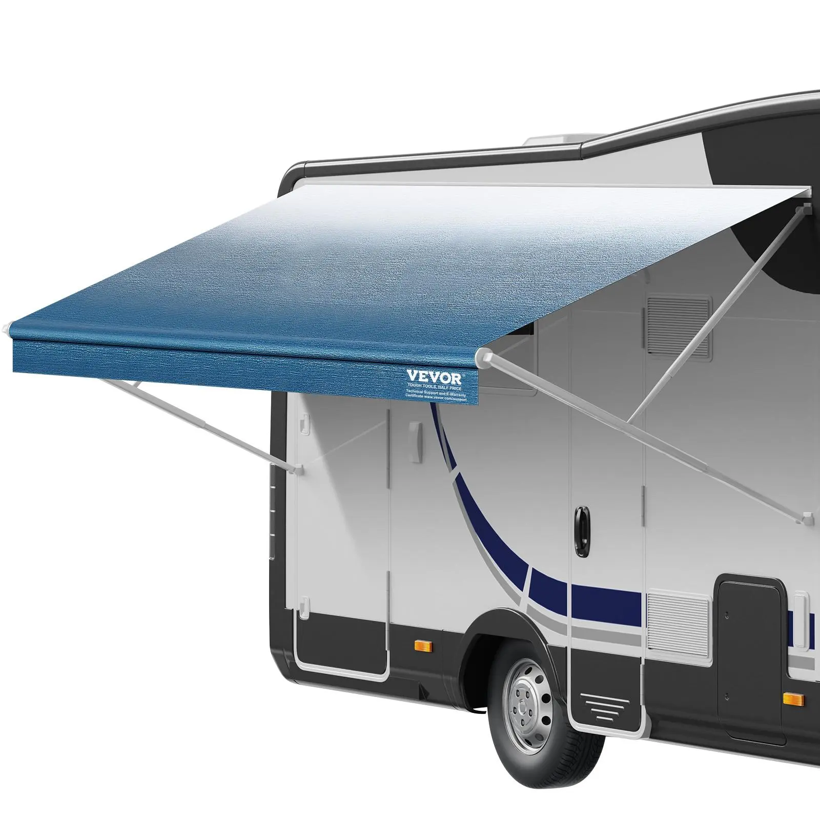 【summerfinds】VEVOR RV Awning Fabric Replacement, 20'2" Fabric Length for 21' Awning, Heavy Duty 3-Ply 16oz PVC Camper Awning Fabric, Waterproof & UV Protection Outdoor Canopy for RV, Trailer, Motorhome, Blue Fade