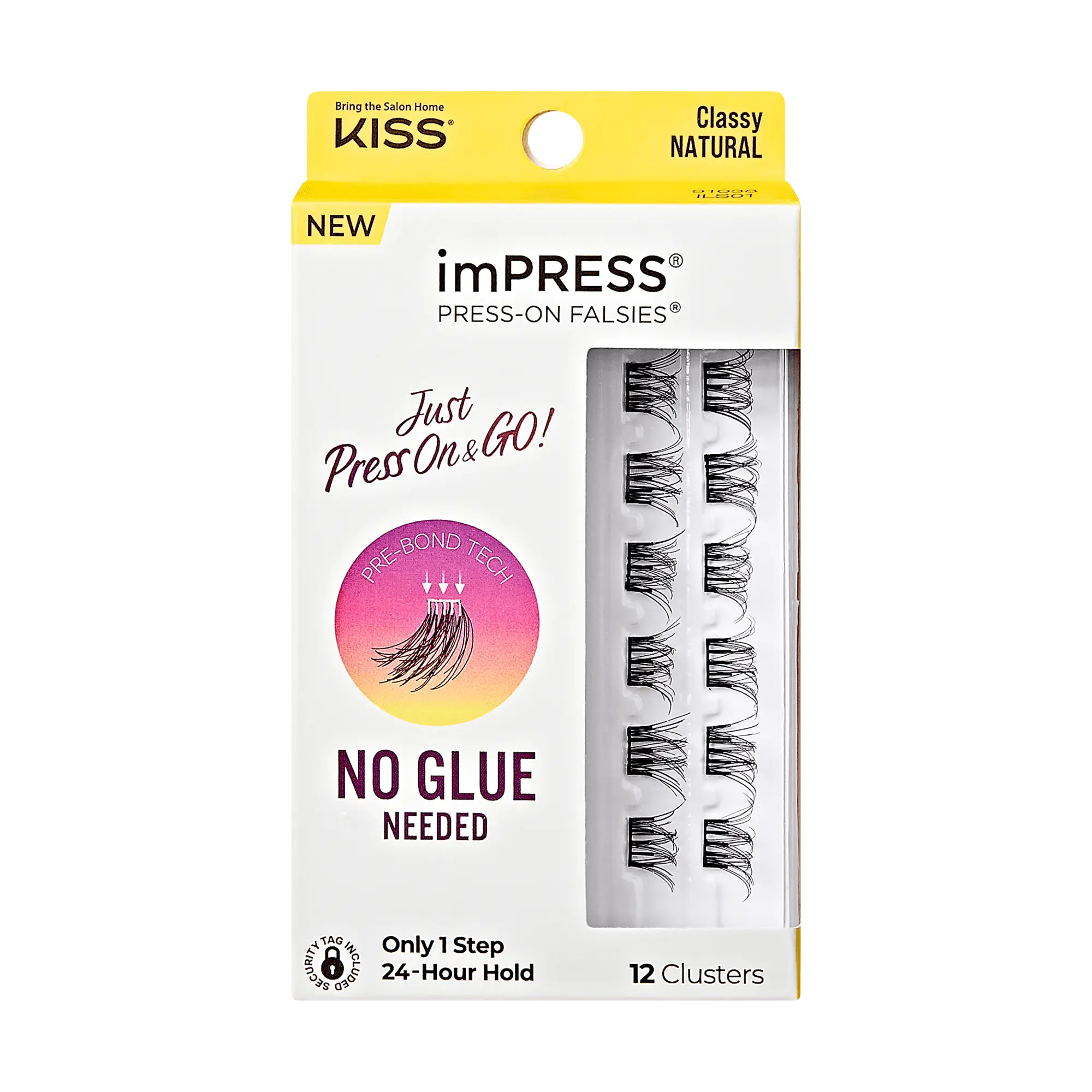 Impress Falsies Pre-Glued False Eyelashes Minipack - Classy | 12 Lash Clusters, 10mm-12mm