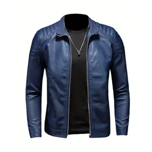 Men's casual jacket stand-up collar motorcycle top