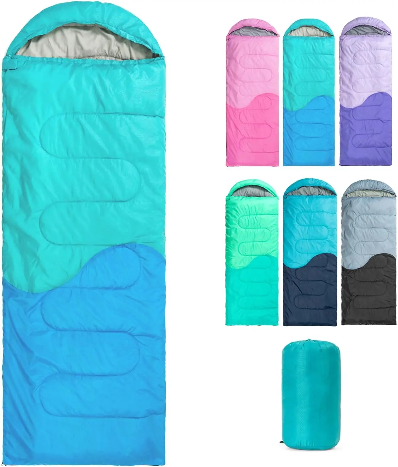 Sleeping Bag - 3 Seasons for Adults  Boys Girls Camping Hiking - Warm Cold Weather Lightweight Portable with Compression Bag for Backpacking in Spring, Summer, Fall and Winter