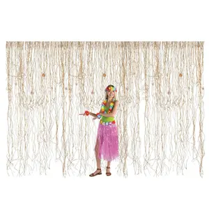 Raffia with Shells Curtain Backdrop