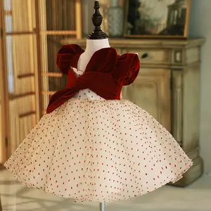 3096 Girls dress children host light luxury high-end niche flower girl baby girl catwalk princess dress