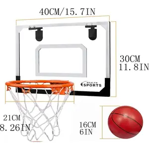 Indoor Basketball Hoop for Kids Adults, Small Basketball Hoop Over The Door Mini Hoop with 4 Balls, oost Wall Mount Hoop Sport Game Interactive
