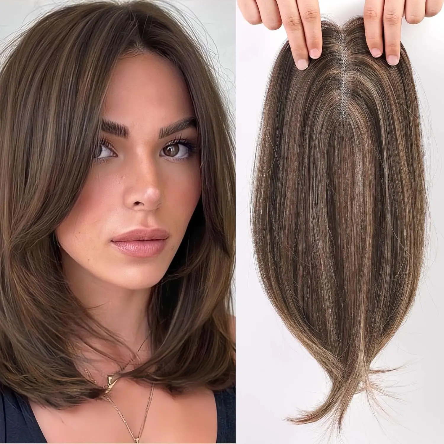 14Inch Hair Topper, Synthetic Hairpiece, Hair Extensions clip in Ideal for Thinning or Grey Hair, Women’s Wig for Volume & Coverage #TikTokShopDealsforYouDay