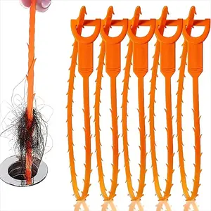 5-Piece Durable Plastic Drain Snake Set, Drain Clog Remover, Shower, Sink, Bathtub Plunger Kit, Easy Home Maintenance Tool for Hair & Dirt Removal