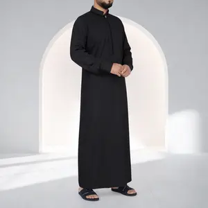 Premium Modern Onyx Black Thobe - Men