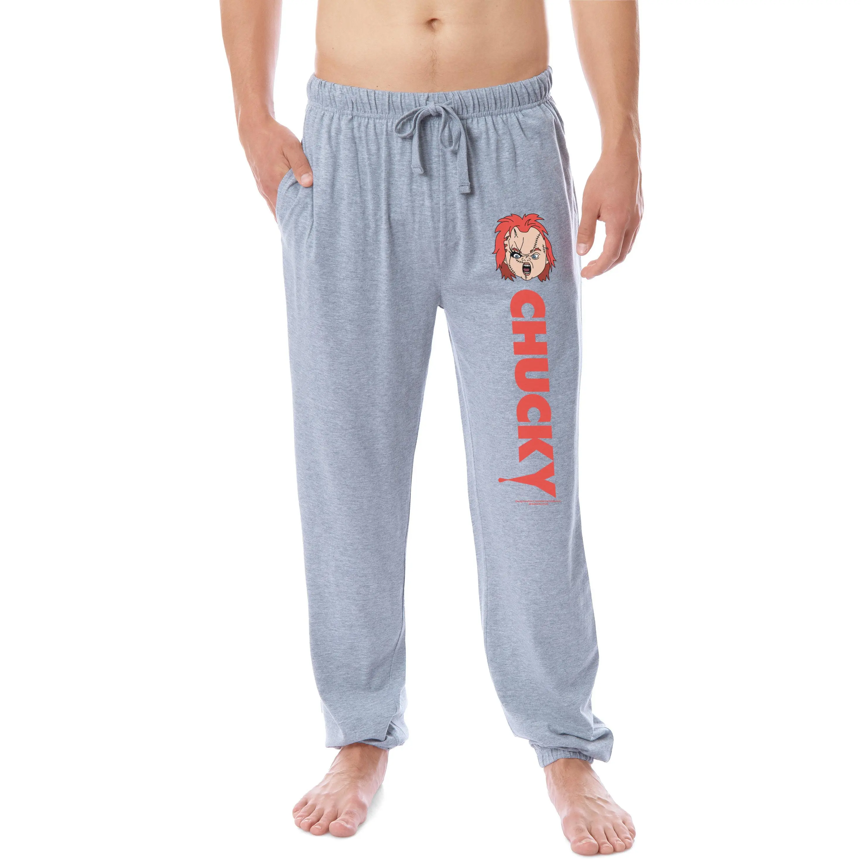 Chucky Mens' Movie Film Dollhead Sleep Jogger Pajama Pants For Adults