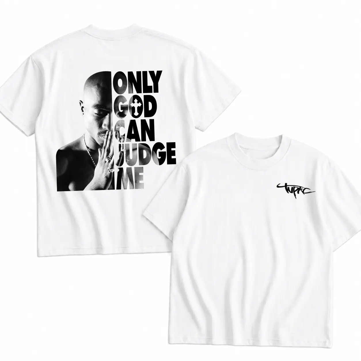 TuPac Shirt, 2Pac Only God Can Judge Me Tee, Retro Album Style Streetwear, Vintage Hip Hop Graphic Tee Style Top Cotton