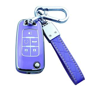 Key Fob Cover Case Compatible with Chevy Camaro Cruze Malibu Equinox Trax Volt Impala Sonic Spark Aveo Orlando Gmc Terrain Buick Lacrosse Regal Encore Cascada Verano Allure Accessories Shell Protector