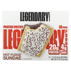 Legendary Foods Protein Pastry, Hot Fudge Sundae, 10 Pack, 2.2 oz (61 g) Each