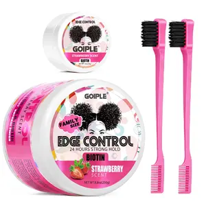 4 Counts Natural Edge Control Wax Gel for Women Strong Hold, Non-Greasy, No Flaking or White Residue, Smooths Edges Organic (Strawberry Scent)