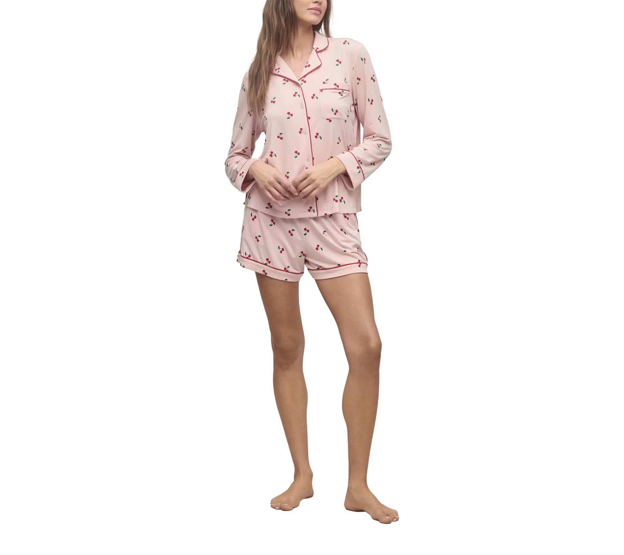 Barefoot Dreams Malibu Ultra Soft Jersey Cherry Pajama Set