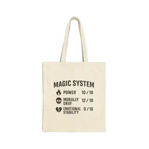Magic System Breakdown Tote Bag. Fantasy Bookish Tote, Romantasy Reader Merch, Fictional Men Book Bag,  BookTok Aesthetic