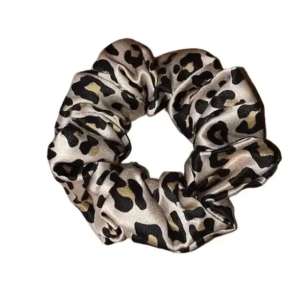 Big Real Silk Scrunchies for Women Extra Large Scrunchie Mulberry Silk Leopard Oversized Silk Scrunchy for Thick Hair Elastic Hair Ties Jumbo Hair Scrunchies