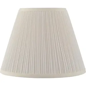 33055, Hardback Empire Transitional Spider Lamp Shade, Mushroom Pleated Off-White, 7" Top x 13" Bottom x 10" Slant