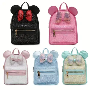 Mini Double Shoulder Bag Cute and Compact Outgoing Backpack Big Ears Sequin Bag Gift for Girls Birthday Gift Christmas Gift Thanksgiving Gift