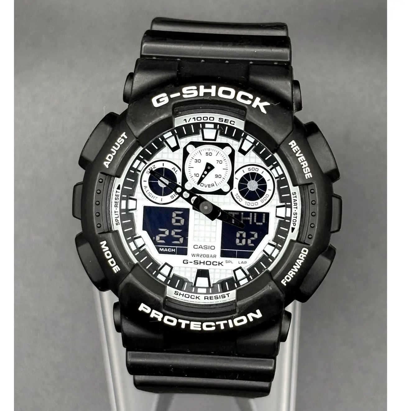 Casio G-Shock GA-100BW-1A Analog Digital Black White Men’s Watch 51mm